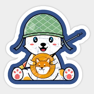 Shiba Inu Soldier Sticker